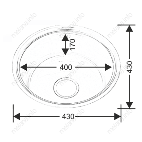 изображение Кухонная мойка из стали Melana 430 027 t (*15) круглая 43 см от Магия Воды