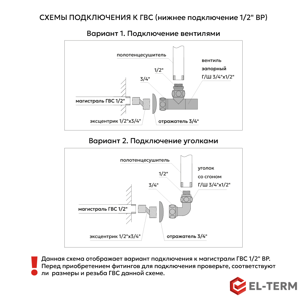 изображение Полотенцесушитель водяной EL-TERM Рейн П5 4670078555267 500х700 от Магия Воды