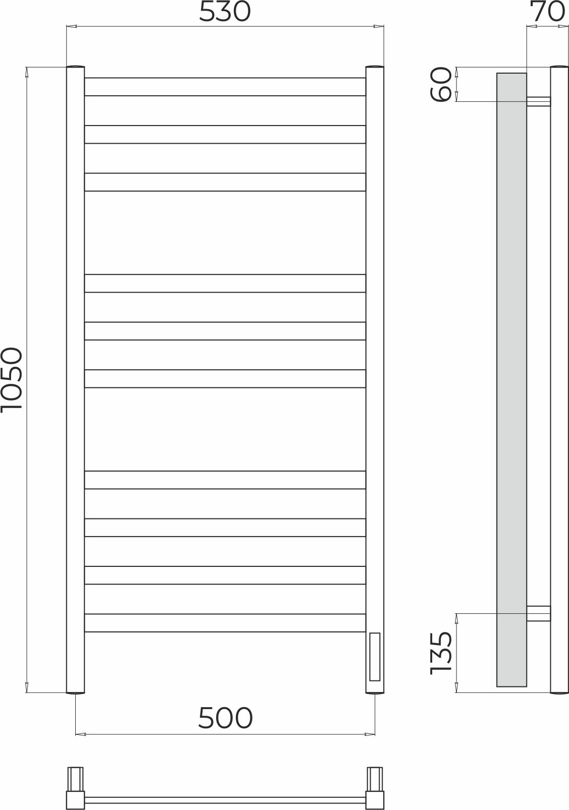 изображение Полотенцесушитель электрический Terminus Ното П10 4670078544490 500х1050 от Магия Воды