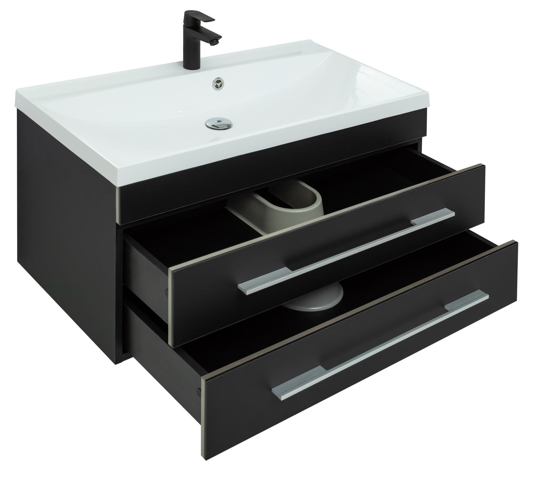 изображение Тумба с раковиной Aquanet Верона 00281099 черная 90,2 см от Магия Воды