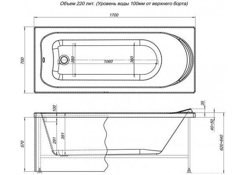 изображение Акриловая ванна Aquanet Nord New 00242331 170x70 см от Магия Воды