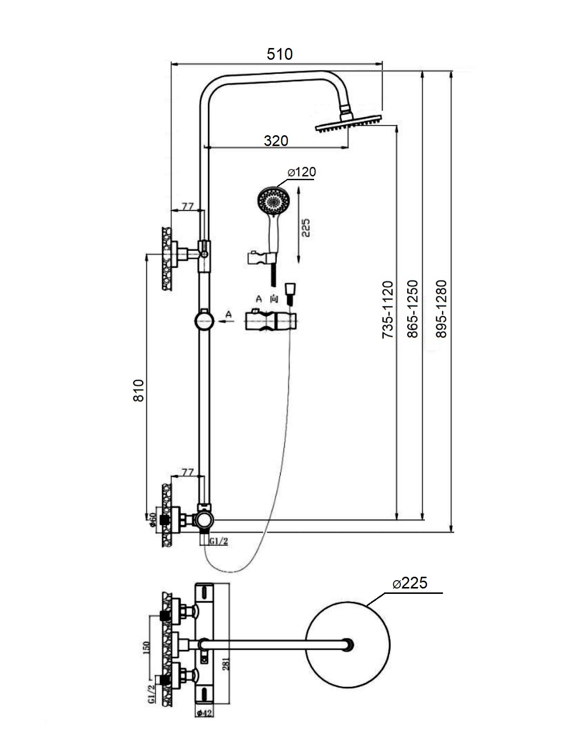 изображение Душевая система Agger Thermo A2451200 с термостатом хром от Магия Воды