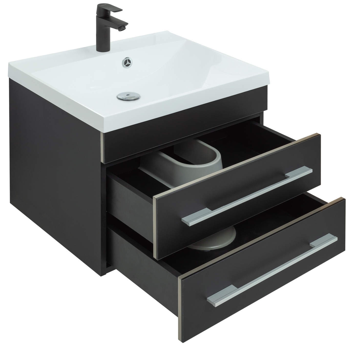 изображение Тумба с раковиной Aquanet Верона 00281095 черная 58 см от Магия Воды
