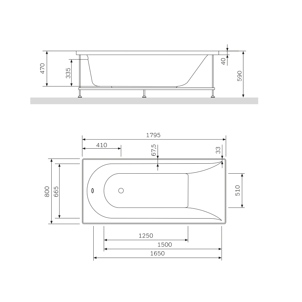 изображение Ванна акриловая AM.PM Spirit W72A-180-080W-A2 180x80 от Магия Воды