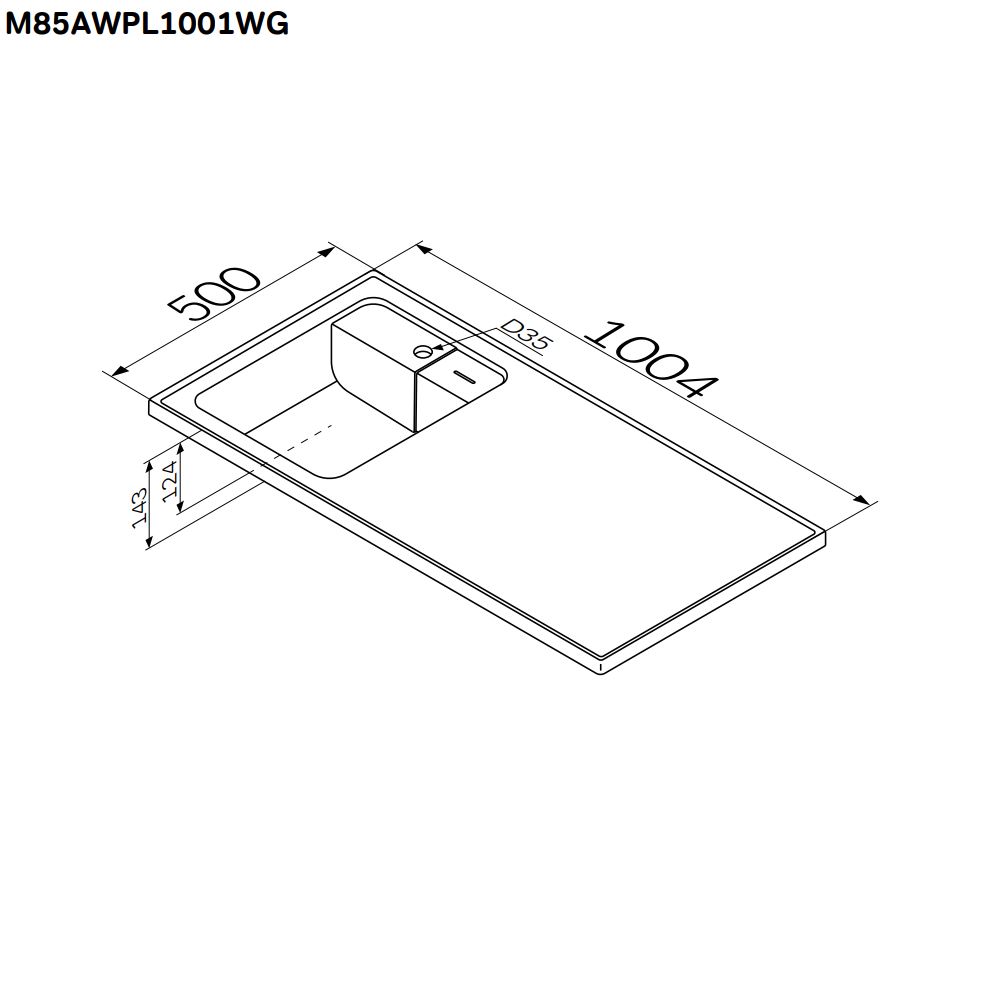 изображение Раковина над стиральной машиной AM.PM X-Joy M85AWPL1001WG 100 см левая белый глянец от Магия Воды