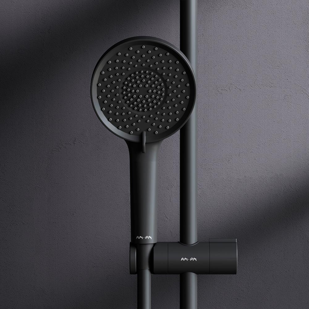 изображение Душевая система с душевым термостатическим смесителем AM.PM X-Joy F0785A422 черный от Магия Воды