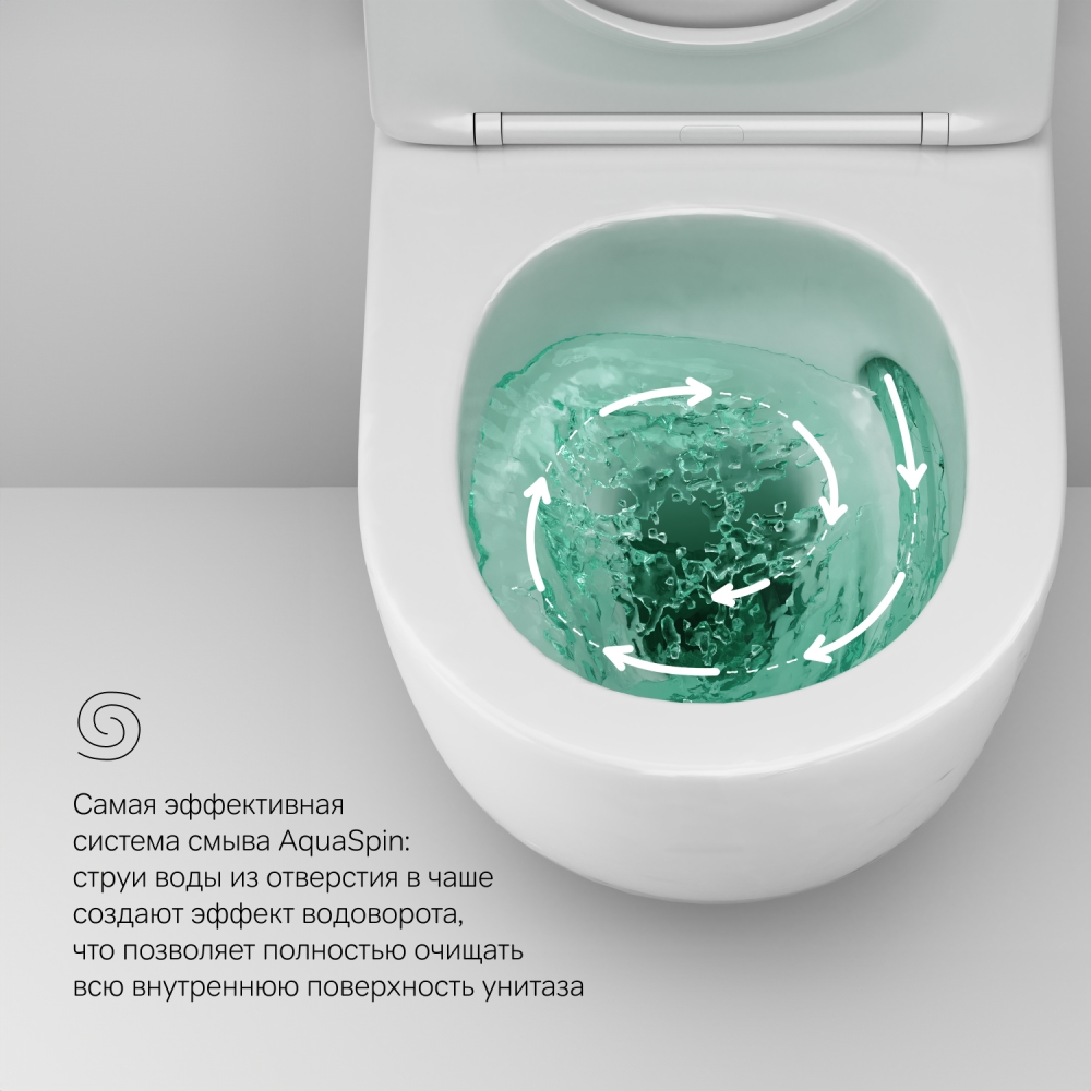изображение Унитаз подвесной AM.PM C801900SC AquaSpin с сиденьем микролифт от Магия Воды