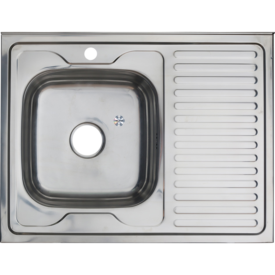 изображение Кухонная мойка из стали Melana 8060 L 007/2 L (*10) прямоугольная 80 см от Магия Воды