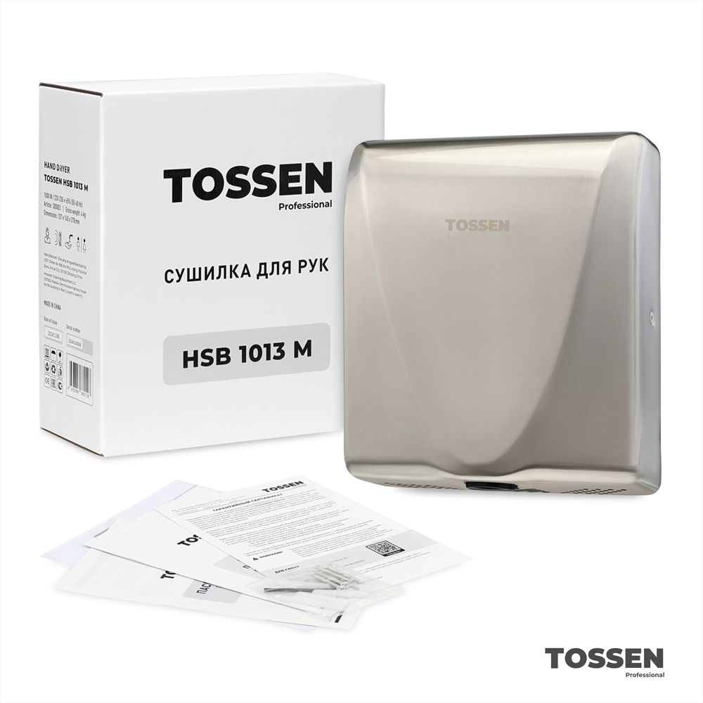 изображение TOSSEN HSB 1013 M - сушилка для рук с бесщеточным двигателем от Магия Воды