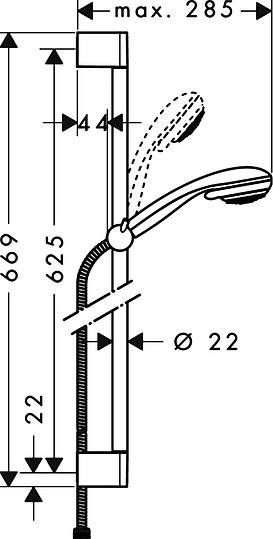 изображение Душевой гарнитур Hansgrohe Crometta 85 Vario/Unica’Crometta 65cm 27763000 от Магия Воды