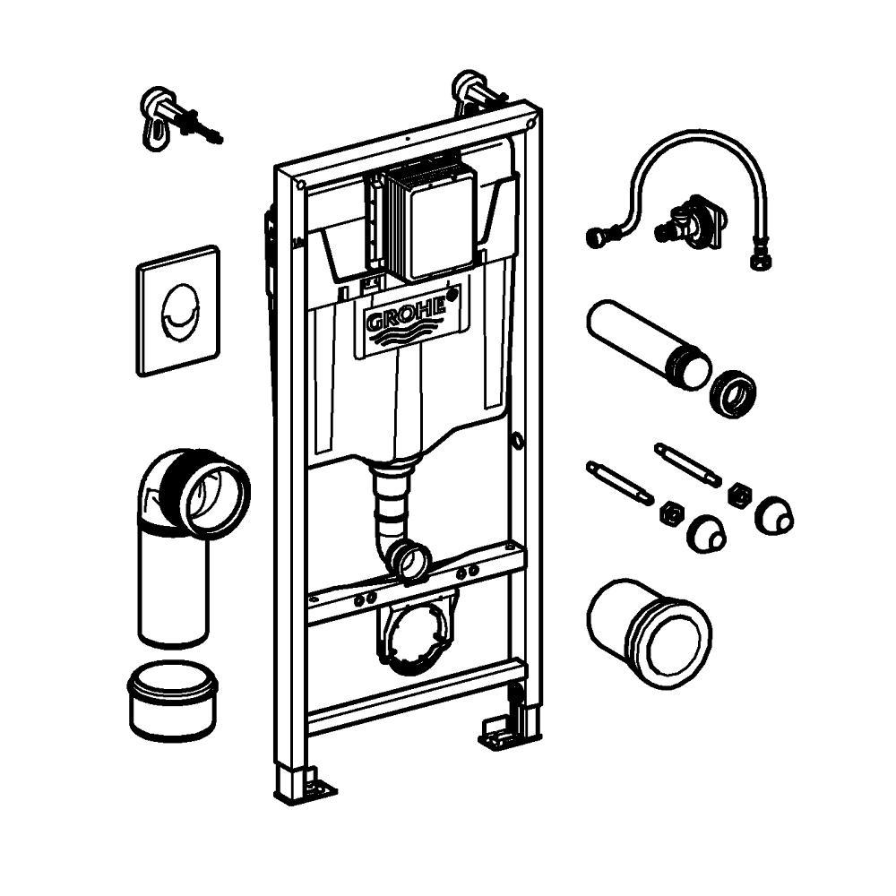 изображение Инсталляция Grohe Rapid SL 38722001 комплект 3 в 1 с белой кнопкой смыва от Магия Воды