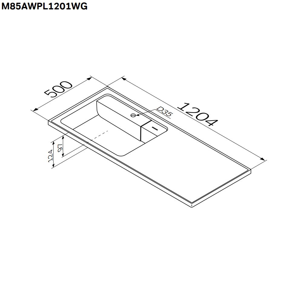 изображение Раковина над стиральной машиной AM.PM X-Joy M85AWPL1201WG 120 см левая белый глянец от Магия Воды