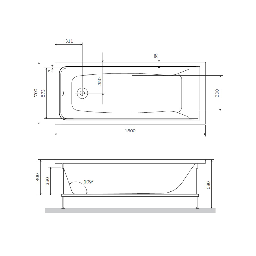 изображение Ванна акриловая AM.PM Gem W90A-150-070W-A 150x70 от Магия Воды