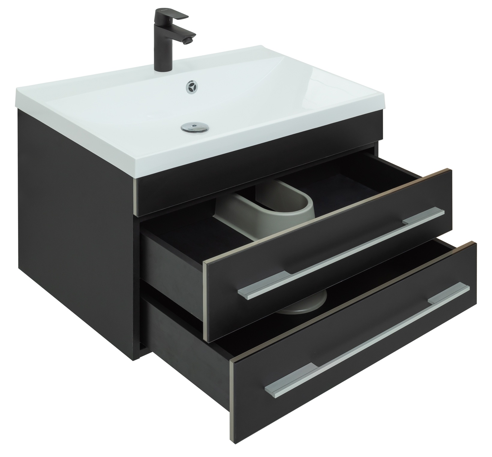 изображение Тумба с раковиной Aquanet Верона 00281097 черная 75 см от Магия Воды