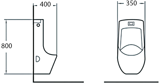 изображение Писсуар подвесной SantiLine SL-6002MB с функцией электронного смыва, черный матовый от Магия Воды