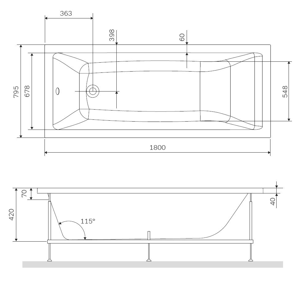 изображение Каркас для ванны AM.PM Gem W93A-180-080W-R 180х80 от Магия Воды