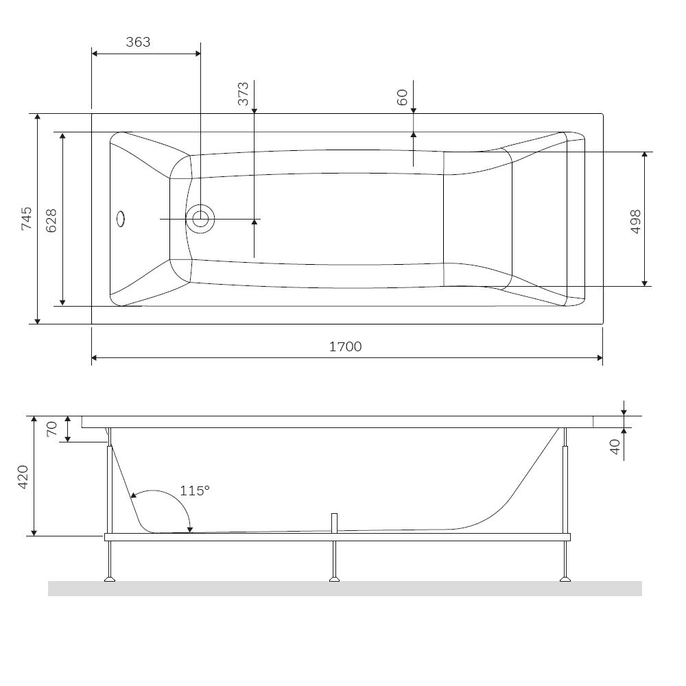 изображение Каркас для ванны AM.PM Gem W93A-170-075W-R 170х75 от Магия Воды