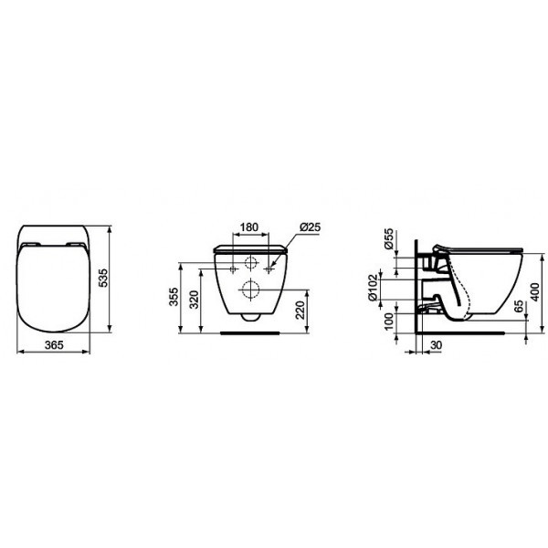 изображение Комплект унитаза Ideal Standard Tesi AquaBlade T386801 от Магия Воды