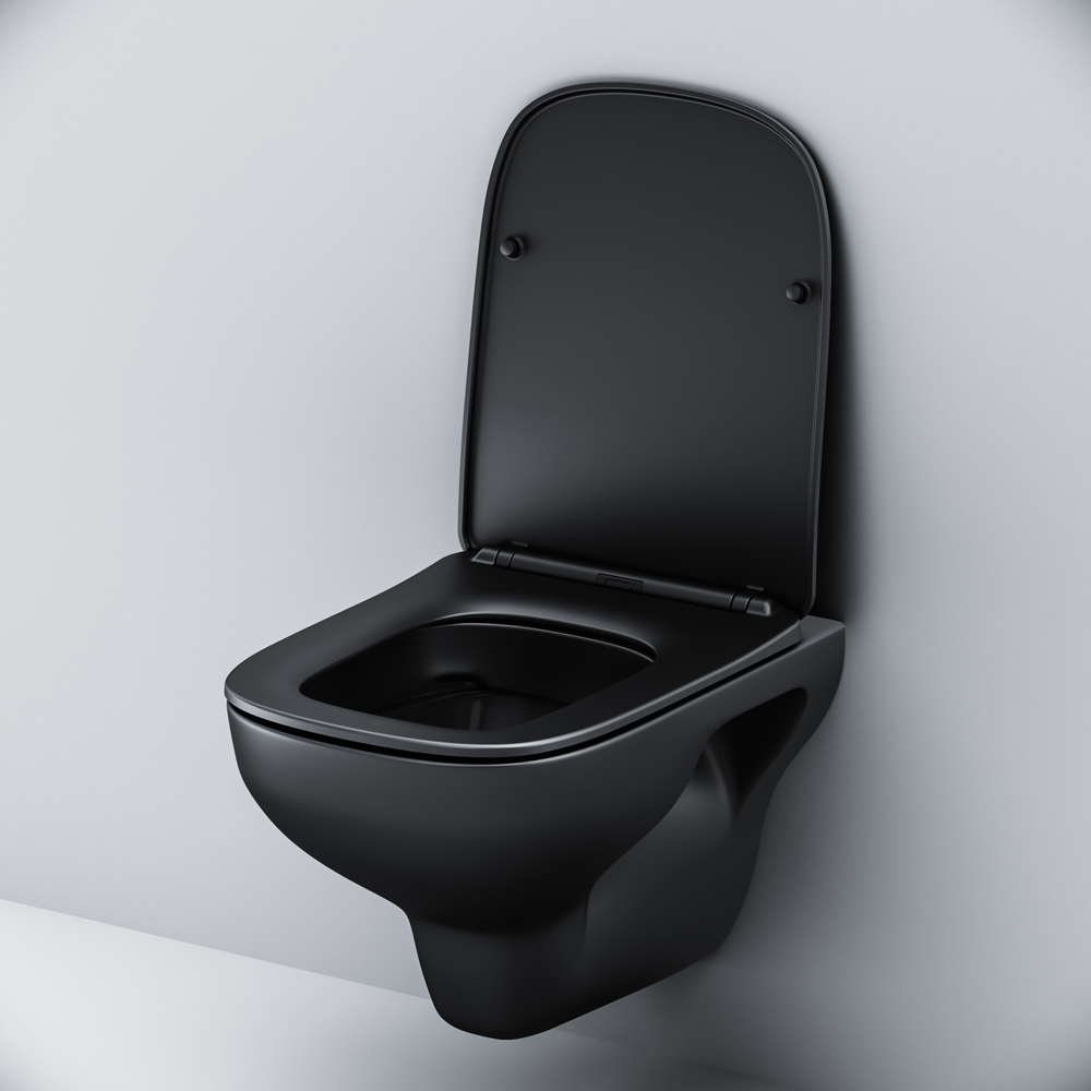 изображение Подвесной унитаз AM.PM X-Joy S с сиденьем микролифт черный матовый C85A1700MBSC от Магия Воды