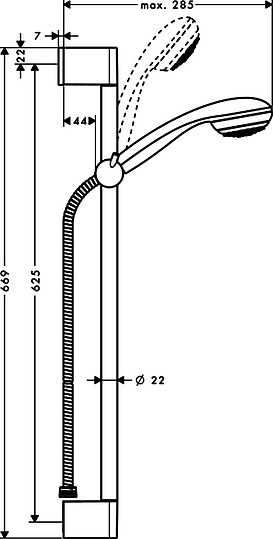 изображение Душевой гарнитур Hansgrohe Crometta 85 65cm 1jet/Unica 27728000 от Магия Воды