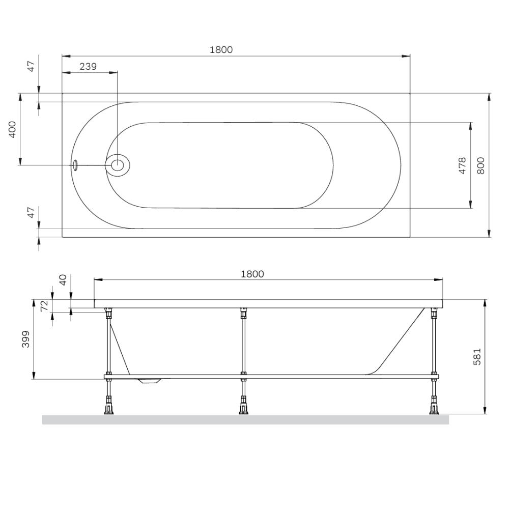 изображение Ванна акриловая AM.PM X-Joy W94A-180-080W-A 180х80 от Магия Воды