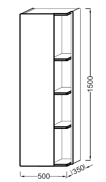 изображение Подвесная колонна Jacob Delafon Terrace EB1179G-274 (шарниры слева) от Магия Воды